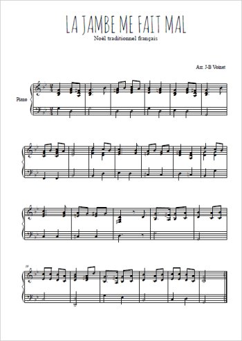 Téléchargez l'arrangement pour piano de la partition de La jambe me fait mal en PDF
